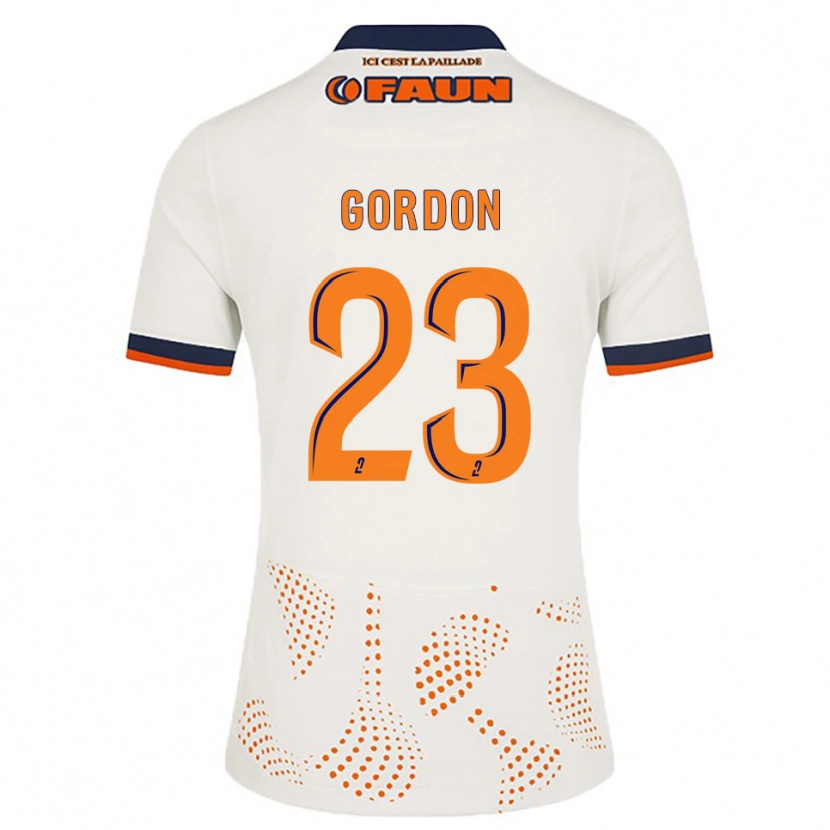 Danxen Femme Maillot Sh'nia Gordon #23 Blanc Orange Tenues Extérieur 2025/26 T-Shirt