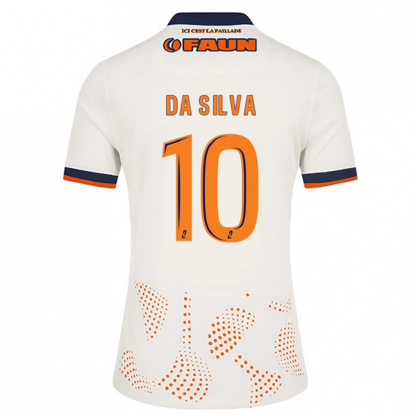 Danxen Femme Maillot Lucas Da Silva #10 Blanc Orange Tenues Extérieur 2025/26 T-Shirt