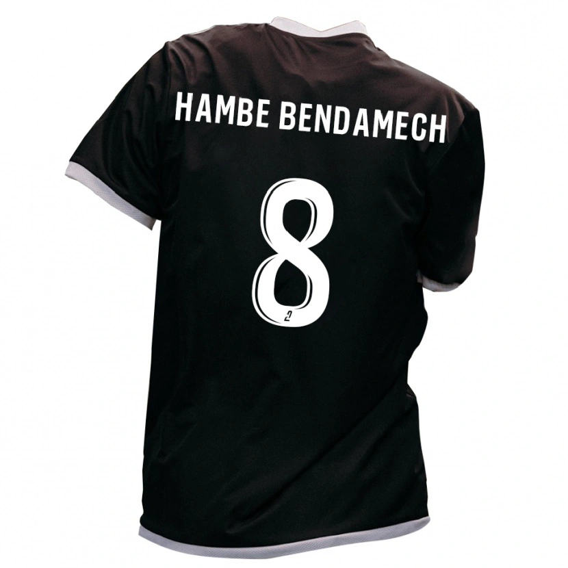 Danxen Femme Maillot Liam Hambe Bendamech #8 Noir Or Tenues Extérieur 2025/26 T-Shirt