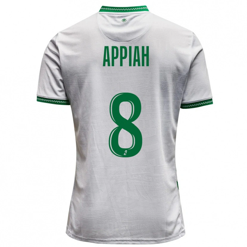 Danxen Femme Maillot Dennis Appiah #8 Blanc Vert Tenues Extérieur 2025/26 T-Shirt