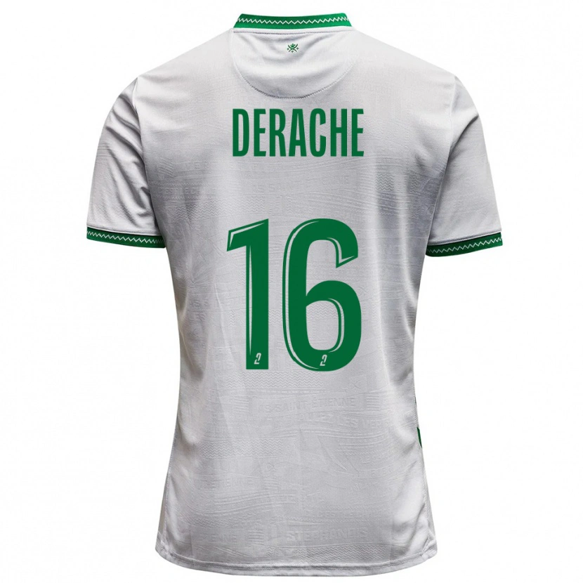 Danxen Femme Maillot Joseph Derache #16 Blanc Vert Tenues Extérieur 2025/26 T-Shirt
