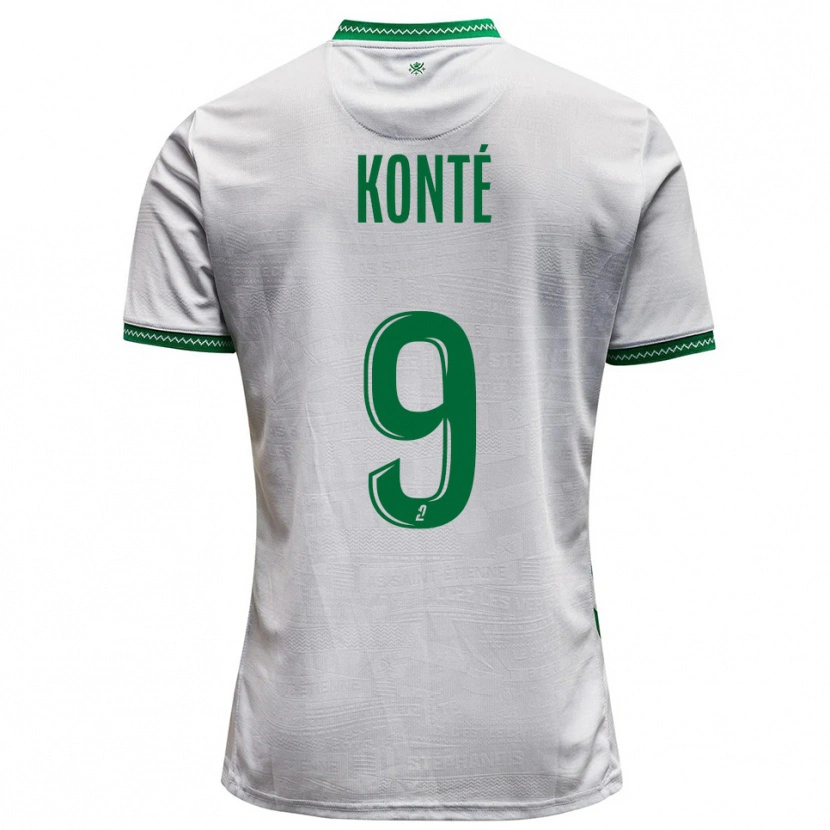 Danxen Femme Maillot Mamadou Konté #9 Blanc Vert Tenues Extérieur 2025/26 T-Shirt