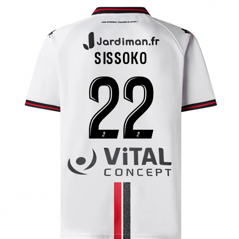 Danxen Femme Maillot Alpha Sissoko #22 Blanc Rouge Tenues Extérieur 2025/26 T-Shirt