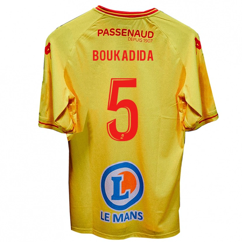 Danxen Femme Maillot Rayan Boukadida #5 Jaune Tenues Extérieur 2025/26 T-Shirt