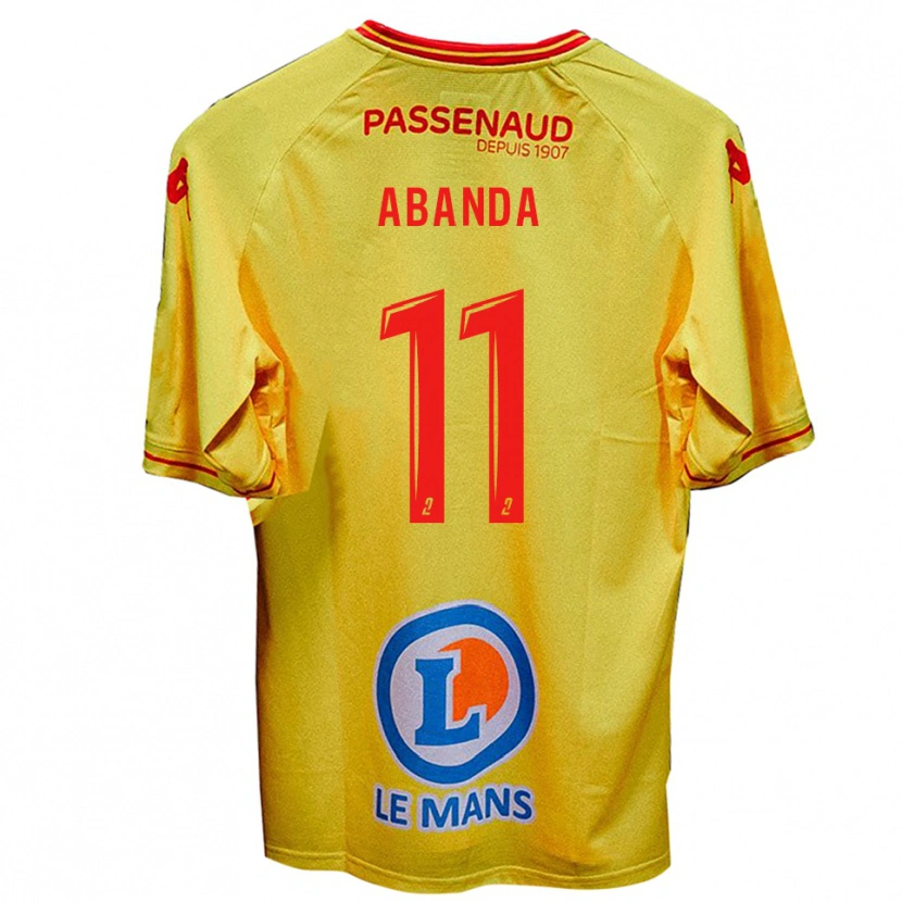 Danxen Femme Maillot Leroy Abanda #11 Jaune Tenues Extérieur 2025/26 T-Shirt