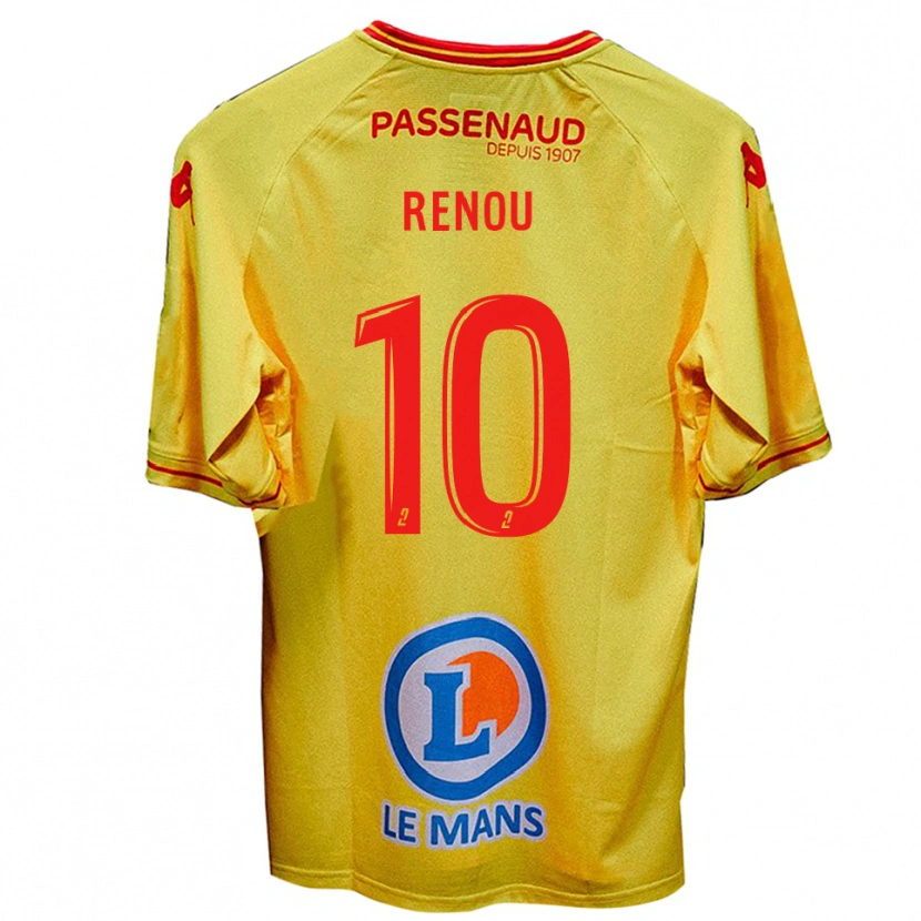 Danxen Femme Maillot Baptiste Renou #10 Jaune Tenues Extérieur 2025/26 T-Shirt