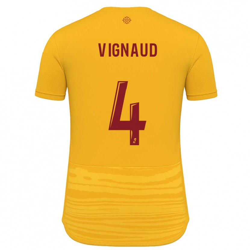 Danxen Femme Maillot Emile Vignaud #4 Orange Bourgogne Tenues Extérieur 2025/26 T-Shirt