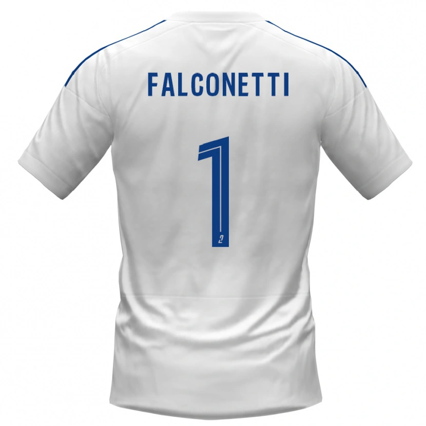 Danxen Femme Maillot Thomas Falconetti #1 Blanc Bleu Tenues Extérieur 2025/26 T-Shirt