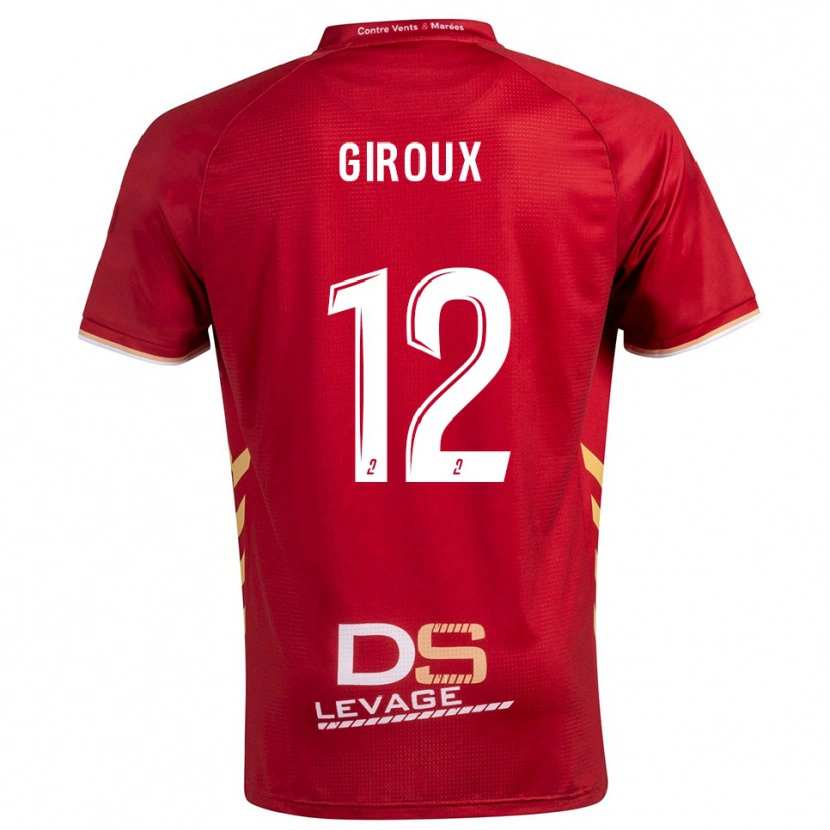 Danxen Femme Maillot Tom Giroux #12 Bourgogne Or Tenues Extérieur 2025/26 T-Shirt