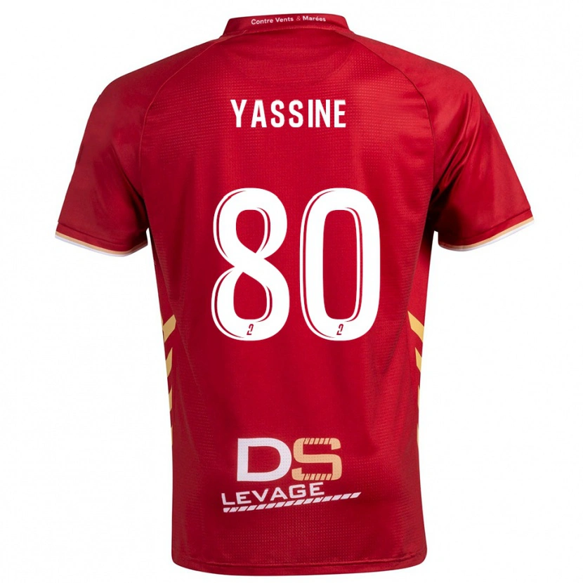 Danxen Femme Maillot Gessime Yassine #80 Bourgogne Or Tenues Extérieur 2025/26 T-Shirt