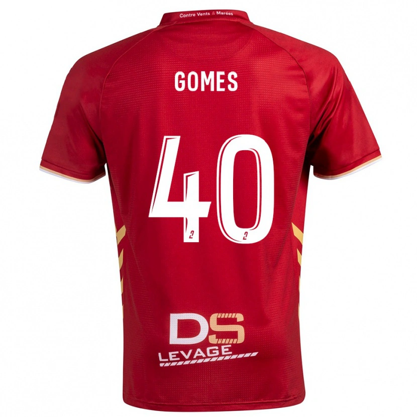 Danxen Femme Maillot Yvan Gomes #40 Bourgogne Or Tenues Extérieur 2025/26 T-Shirt