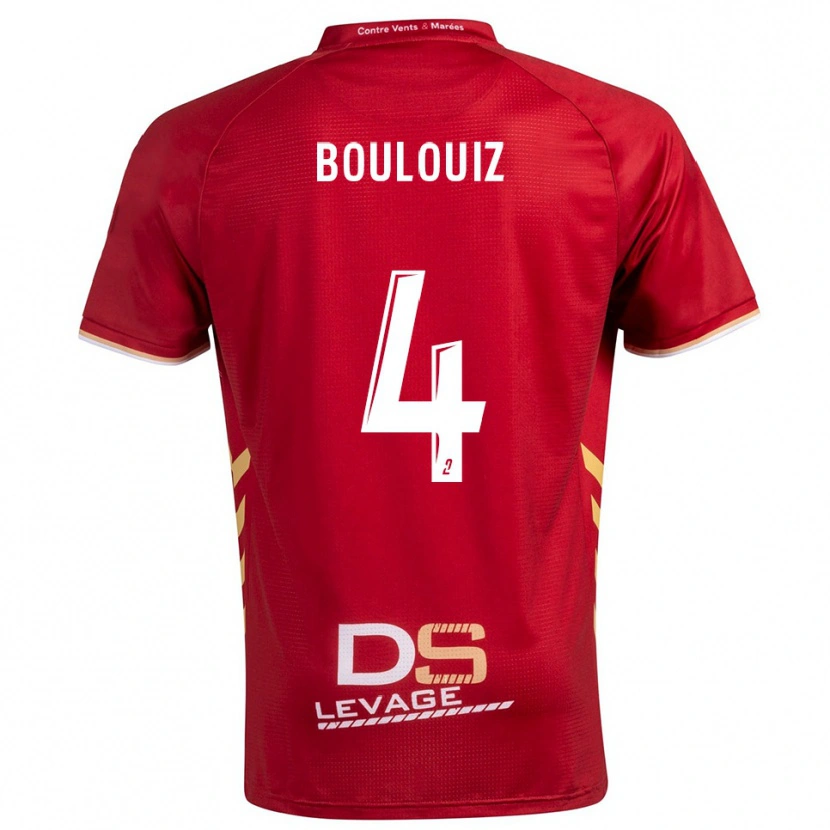 Danxen Femme Maillot Salim Boulouiz #4 Bourgogne Or Tenues Extérieur 2025/26 T-Shirt