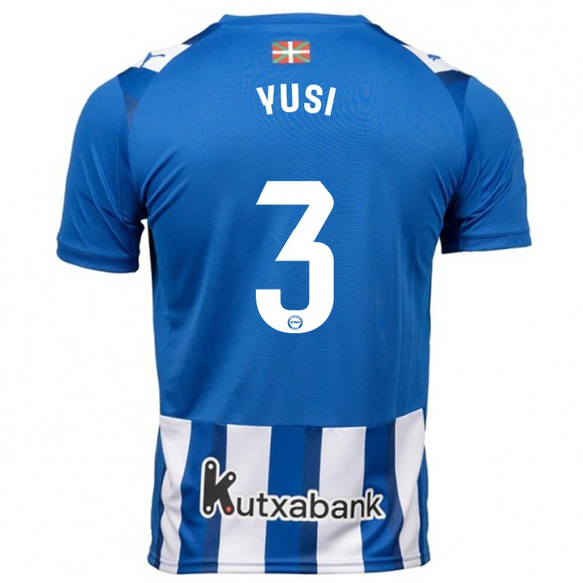 Danxen Enfant Maillot Youssef Enríquez #3 Bleu Blanc Tenues Domicile 2025/26 T-Shirt