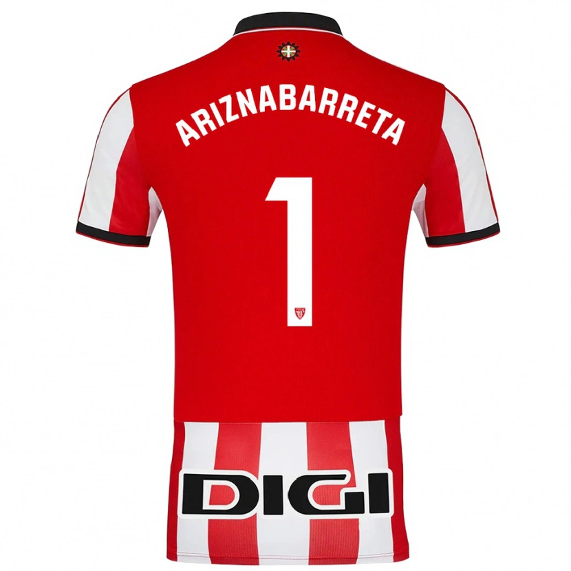 Danxen Enfant Maillot Oier Ariznabarreta #1 Rouge Blanc Tenues Domicile 2025/26 T-Shirt