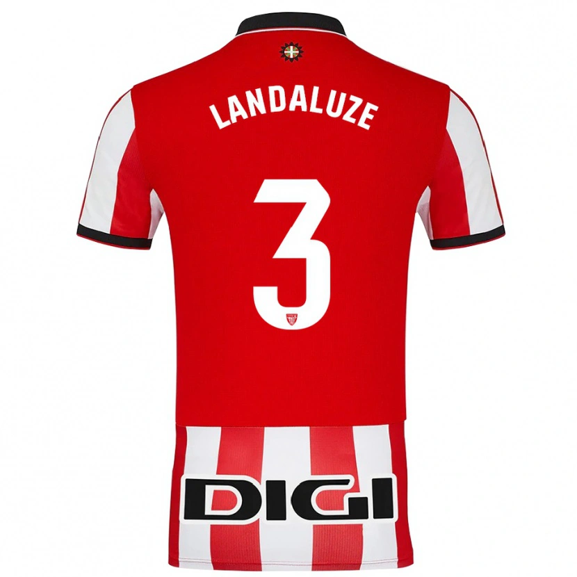 Danxen Enfant Maillot Naia Landaluze Marquínez #3 Rouge Blanc Tenues Domicile 2025/26 T-Shirt