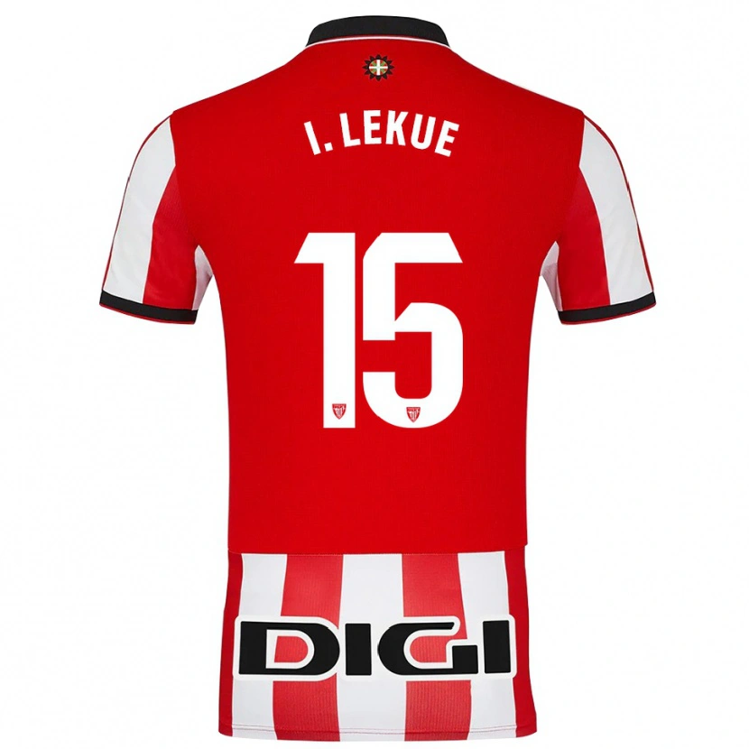 Danxen Enfant Maillot Iñigo Lekue #15 Rouge Blanc Tenues Domicile 2025/26 T-Shirt