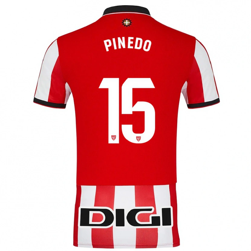 Danxen Enfant Maillot Clara Pinedo Castresana #15 Rouge Blanc Tenues Domicile 2025/26 T-Shirt