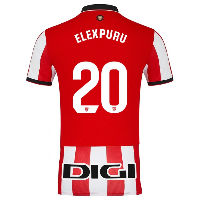 Danxen Enfant Maillot Ane Elexpuru Añorga #20 Rouge Blanc Tenues Domicile 2025/26 T-Shirt