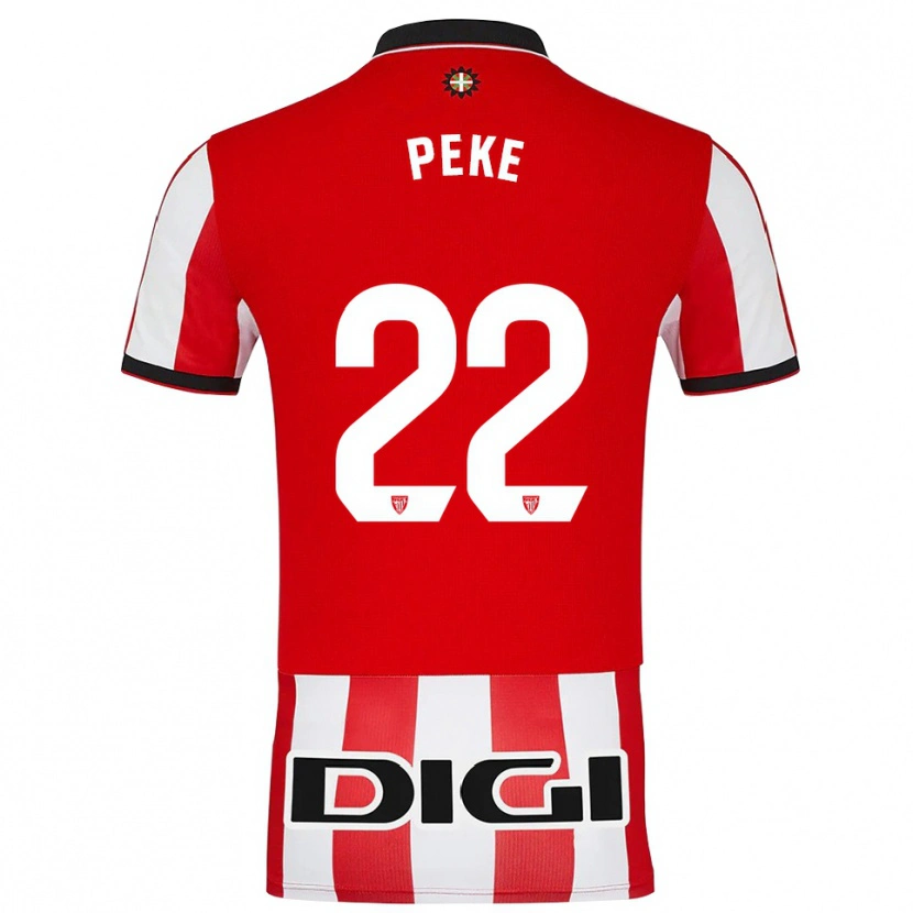 Danxen Enfant Maillot Ainize Barea Núñez #22 Rouge Blanc Tenues Domicile 2025/26 T-Shirt