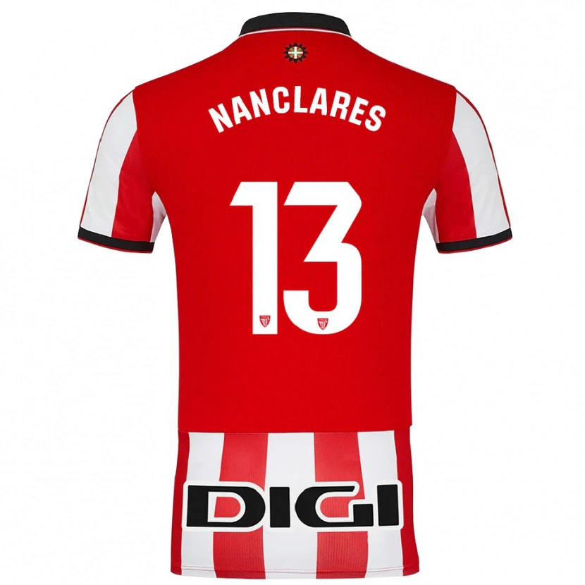 Danxen Enfant Maillot Adriana Nanclares Romero #13 Rouge Blanc Tenues Domicile 2025/26 T-Shirt