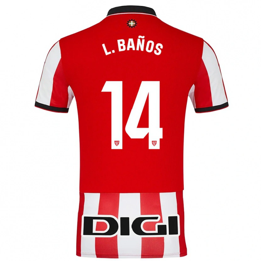 Danxen Enfant Maillot Leire Baños Indakoetxea #14 Rouge Blanc Tenues Domicile 2025/26 T-Shirt