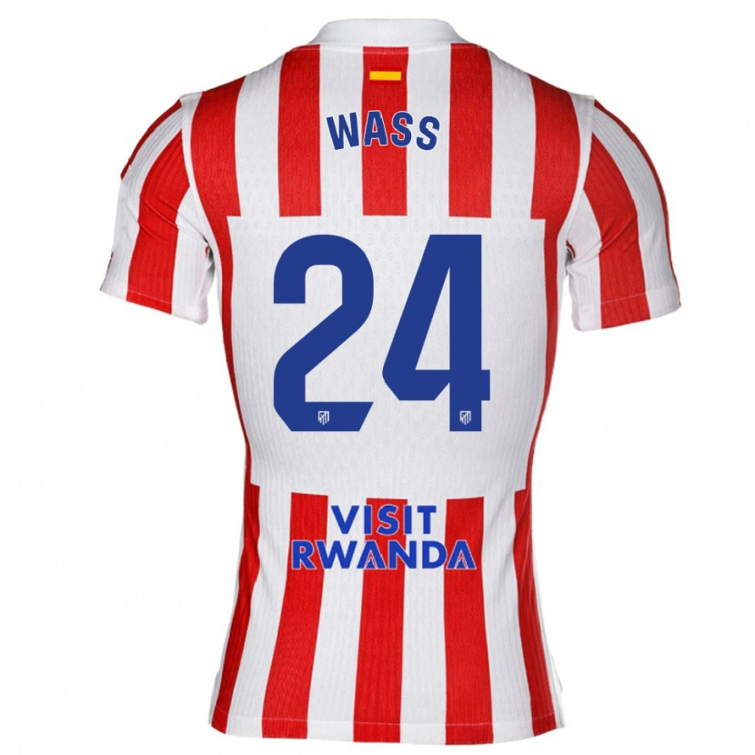Danxen Enfant Maillot Daniel Wass #24 Rouge Blanc Tenues Domicile 2025/26 T-Shirt
