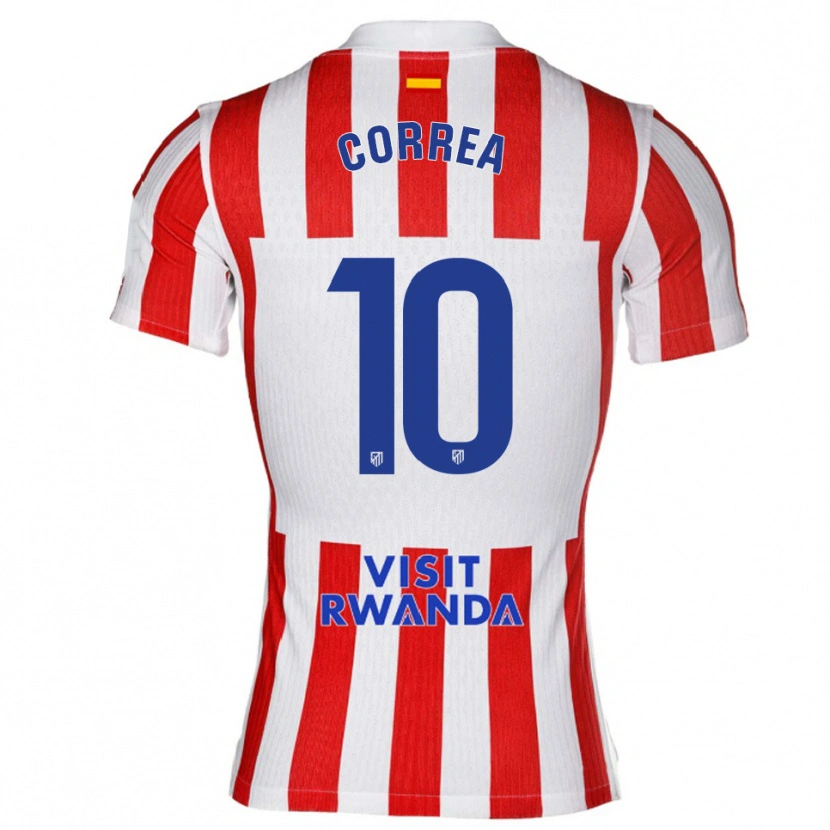 Danxen Enfant Maillot Angel Correa #10 Rouge Blanc Tenues Domicile 2025/26 T-Shirt