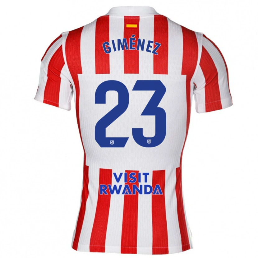 Danxen Enfant Maillot Carlos Giménez #23 Rouge Blanc Tenues Domicile 2025/26 T-Shirt