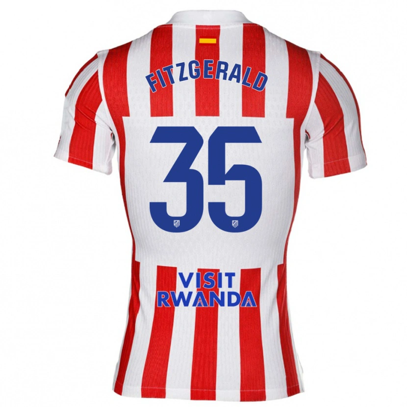 Danxen Enfant Maillot Daniel Fitzgerald #35 Rouge Blanc Tenues Domicile 2025/26 T-Shirt