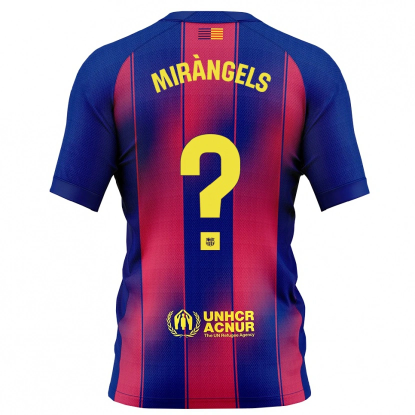 Danxen Enfant Maillot Xavi Miràngels #0 Bleu Rouge Tenues Domicile 2025/26 T-Shirt