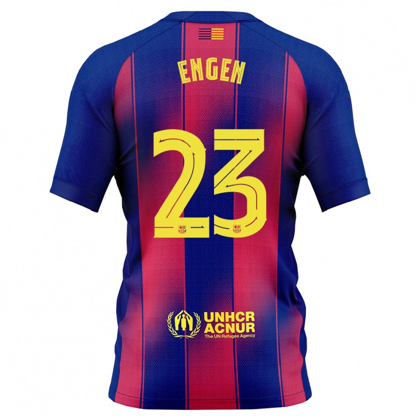 Danxen Enfant Maillot Ingrid Engen #23 Bleu Rouge Tenues Domicile 2025/26 T-Shirt