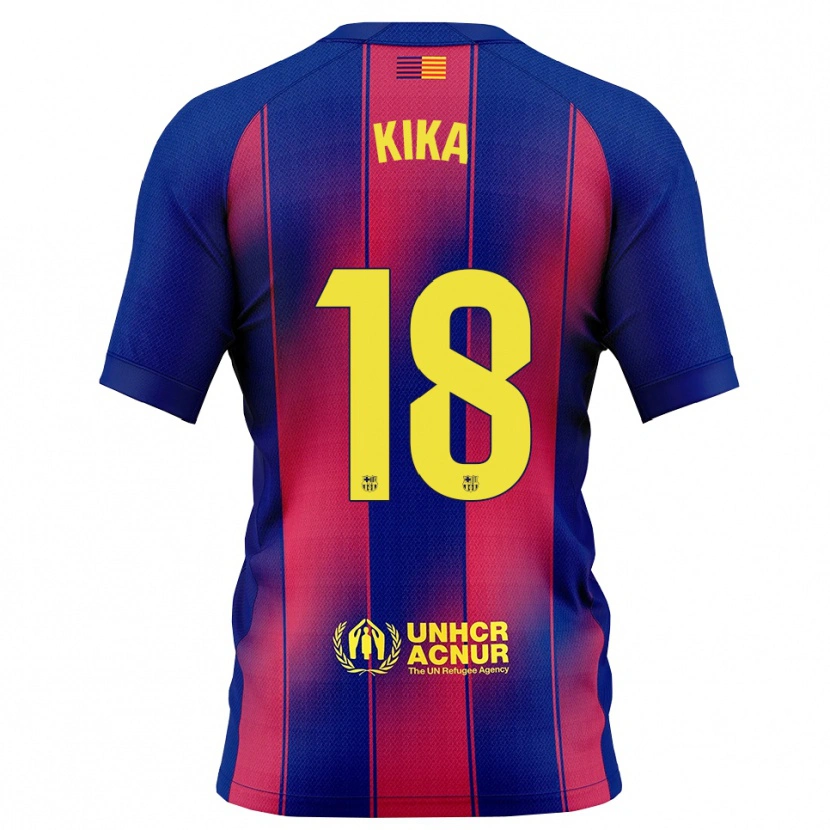 Danxen Enfant Maillot Kika Nazareth #18 Bleu Rouge Tenues Domicile 2025/26 T-Shirt