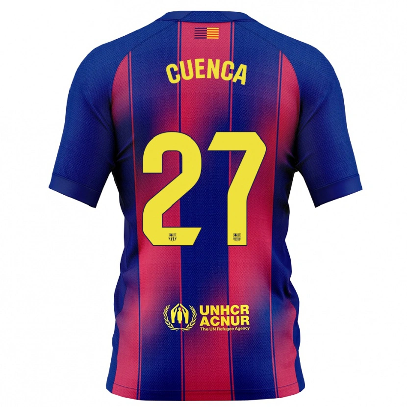 Danxen Enfant Maillot Andrés Cuenca #27 Bleu Rouge Tenues Domicile 2025/26 T-Shirt