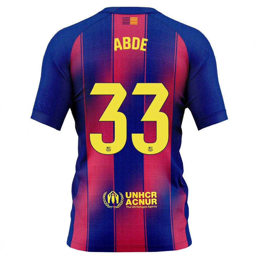 Danxen Enfant Maillot Ez Abde #33 Bleu Rouge Tenues Domicile 2025/26 T-Shirt