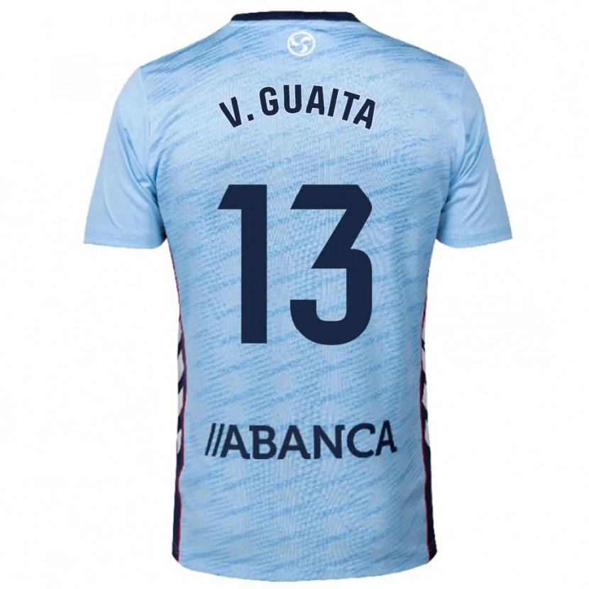 Danxen Enfant Maillot Vicente Guaita #13 Bleu Ciel Rouge Tenues Domicile 2025/26 T-Shirt