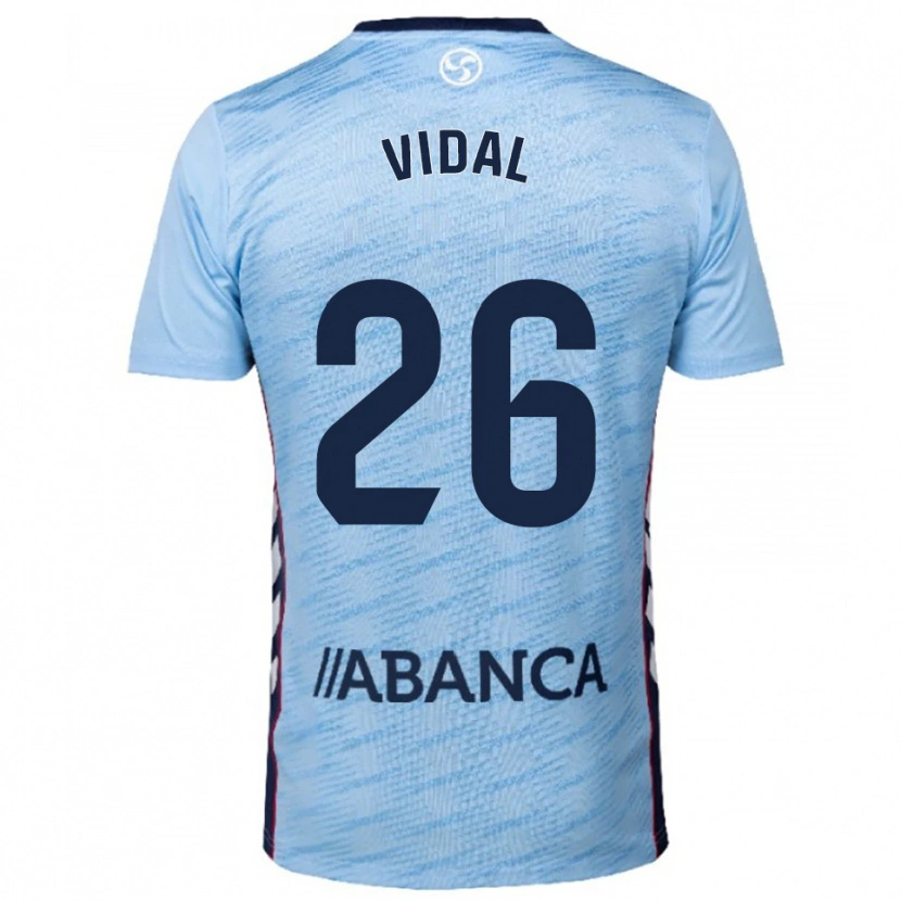 Danxen Enfant Maillot Marc Vidal #26 Bleu Ciel Rouge Tenues Domicile 2025/26 T-Shirt