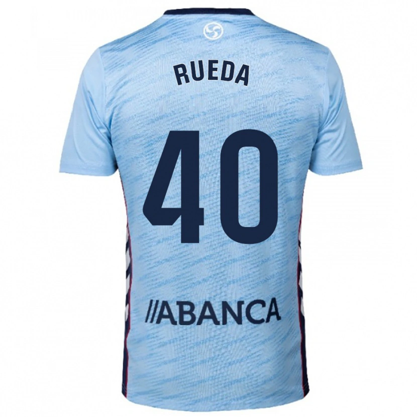 Danxen Enfant Maillot Javi Rueda #40 Bleu Ciel Rouge Tenues Domicile 2025/26 T-Shirt