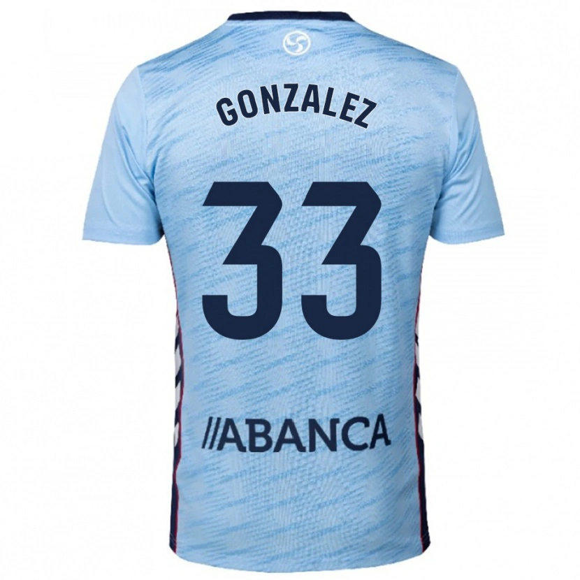 Danxen Enfant Maillot Marcos González #33 Bleu Ciel Rouge Tenues Domicile 2025/26 T-Shirt