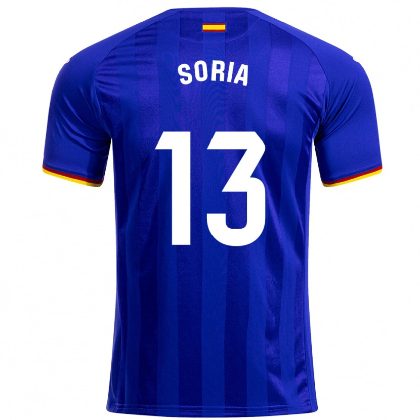 Danxen Enfant Maillot David Soria #13 Bleu Rouge Jaune Tenues Domicile 2025/26 T-Shirt