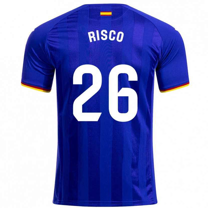 Danxen Enfant Maillot Alberto Risco #26 Bleu Rouge Jaune Tenues Domicile 2025/26 T-Shirt