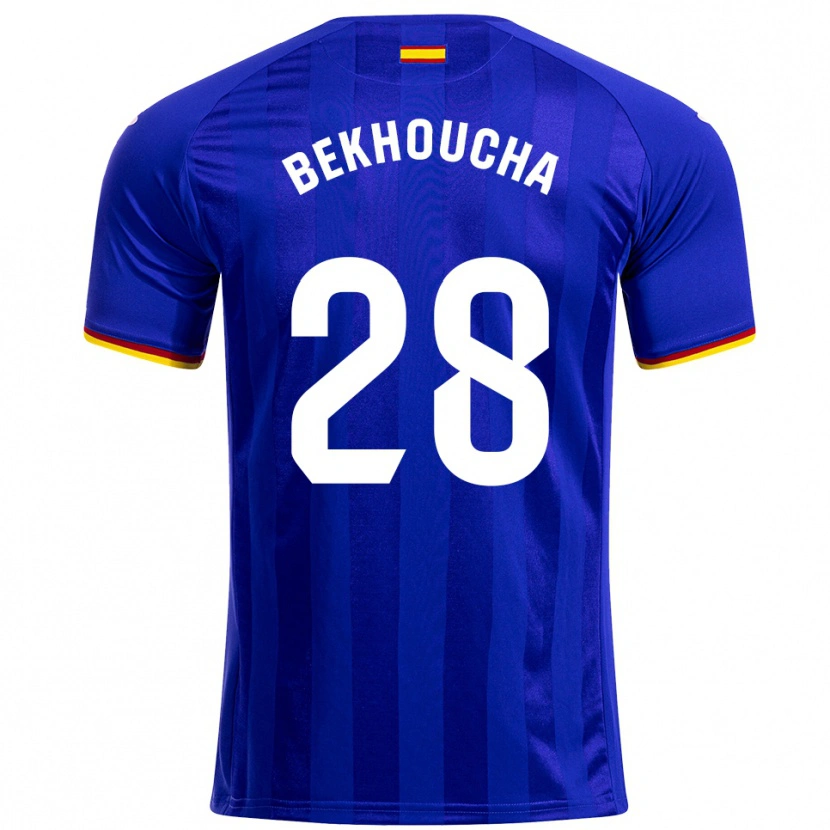 Danxen Enfant Maillot Ismael Bekhoucha #28 Bleu Rouge Jaune Tenues Domicile 2025/26 T-Shirt