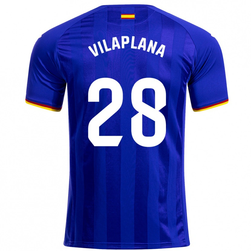 Danxen Enfant Maillot Marc Vilaplana #28 Bleu Rouge Jaune Tenues Domicile 2025/26 T-Shirt