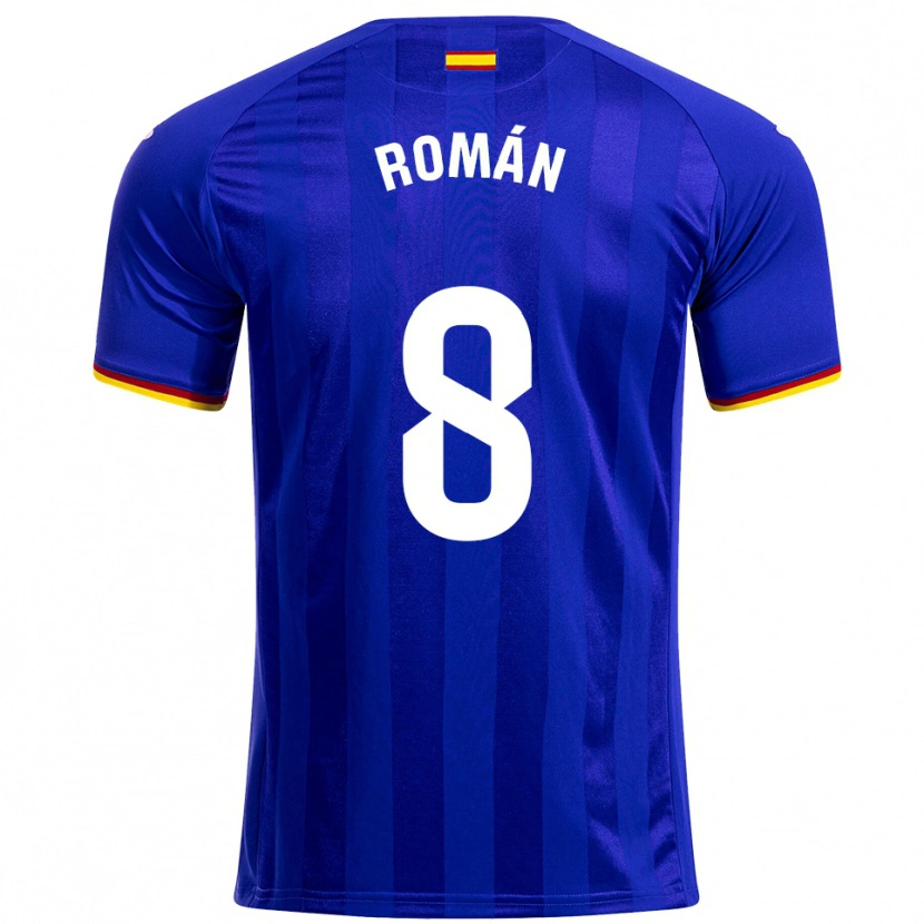 Danxen Enfant Maillot Manu Román #8 Bleu Rouge Jaune Tenues Domicile 2025/26 T-Shirt