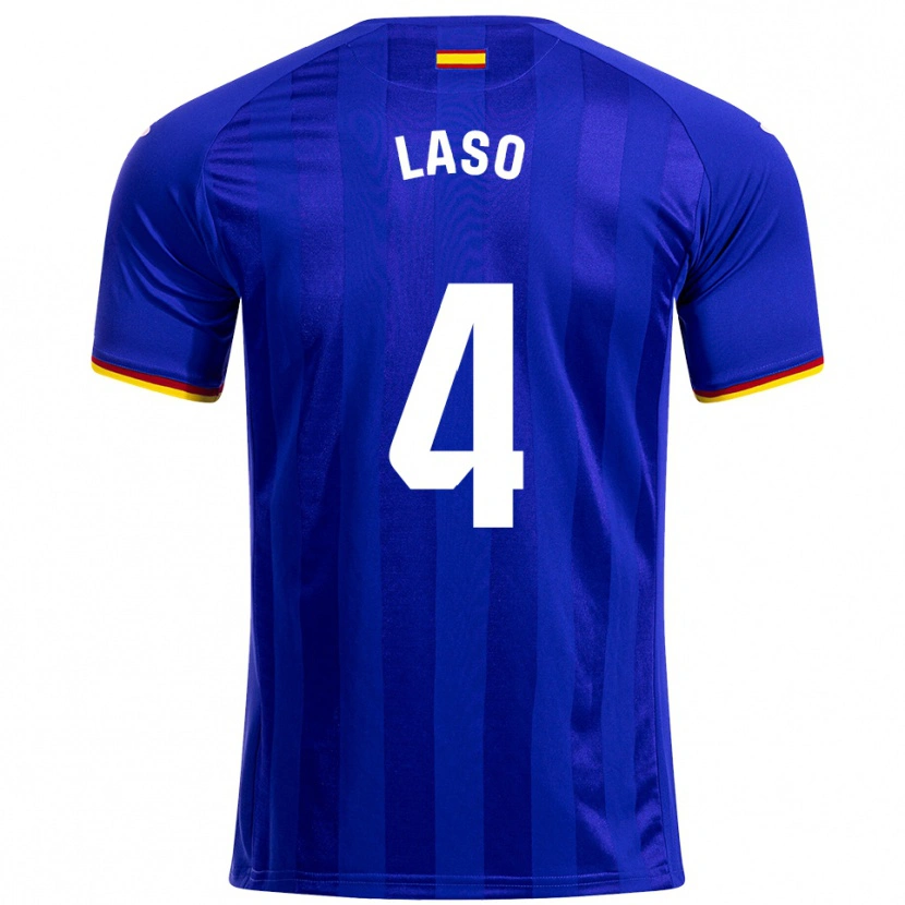 Danxen Enfant Maillot Lucas Laso #4 Bleu Rouge Jaune Tenues Domicile 2025/26 T-Shirt