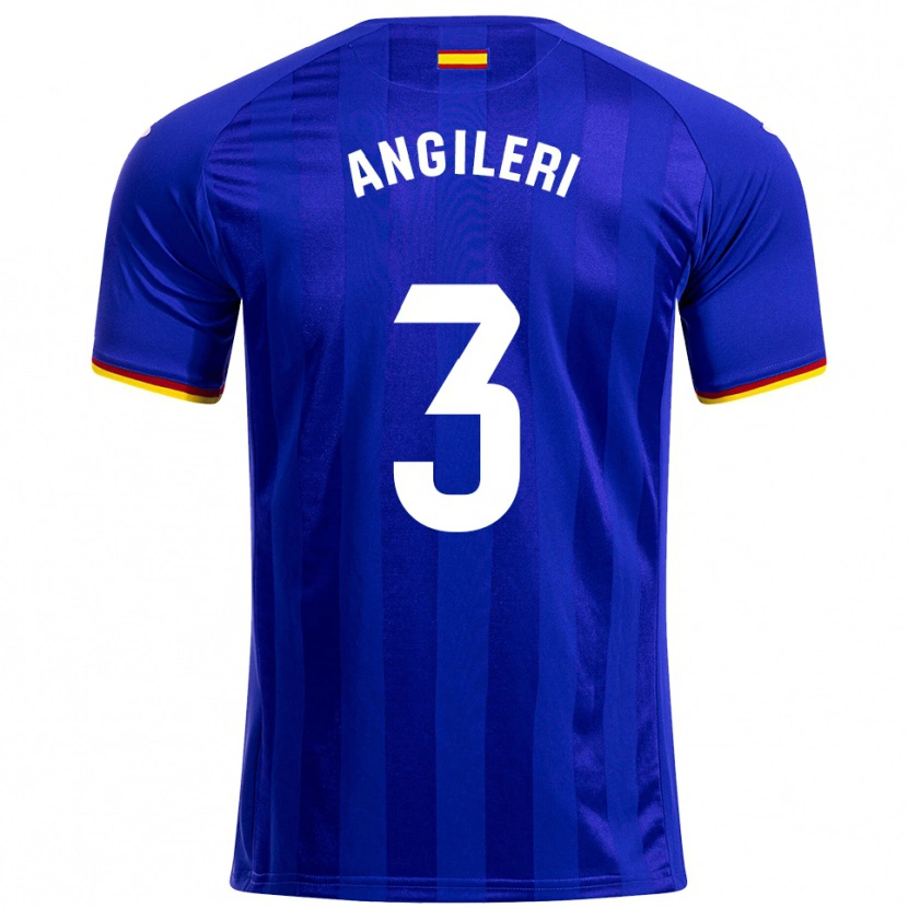 Danxen Enfant Maillot Fabrizio Angileri #3 Bleu Rouge Jaune Tenues Domicile 2025/26 T-Shirt