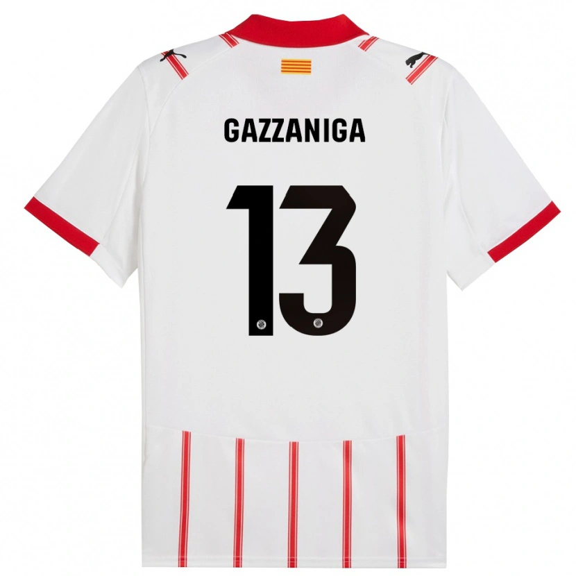 Danxen Enfant Maillot Paulo Gazzaniga #13 Blanc Rouge Tenues Domicile 2025/26 T-Shirt