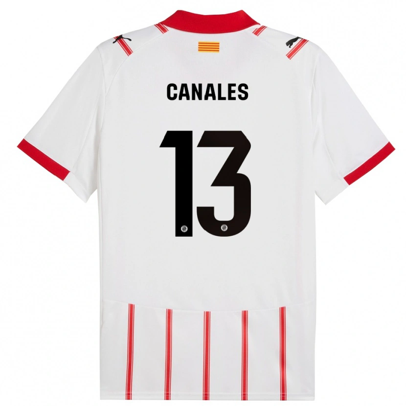 Danxen Enfant Maillot Juanvi Canales #13 Blanc Rouge Tenues Domicile 2025/26 T-Shirt