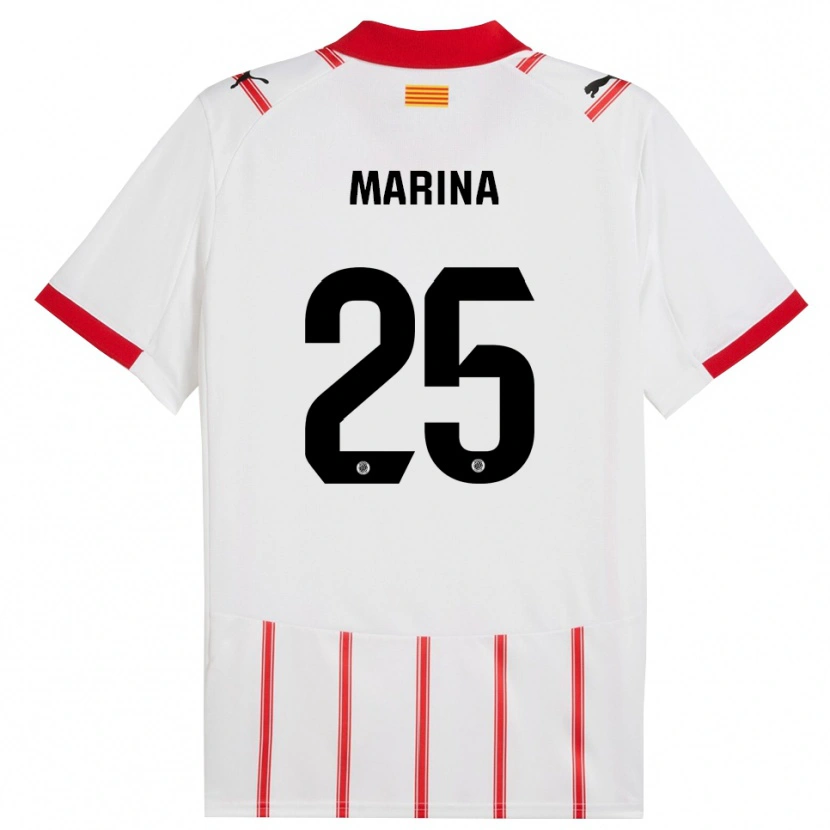 Danxen Enfant Maillot Sergi Marina #25 Blanc Rouge Tenues Domicile 2025/26 T-Shirt