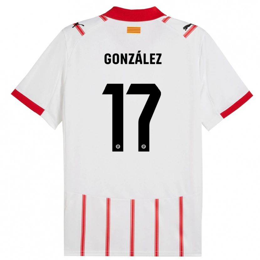 Danxen Enfant Maillot Mario González #17 Blanc Rouge Tenues Domicile 2025/26 T-Shirt