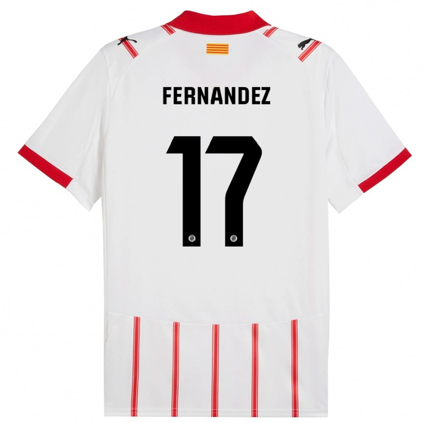 Danxen Enfant Maillot Daniel Fernández #17 Blanc Rouge Tenues Domicile 2025/26 T-Shirt
